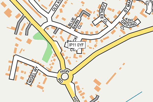 IP11 0YF map - OS OpenMap – Local (Ordnance Survey)
