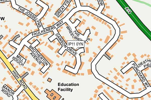 IP11 0YN map - OS OpenMap – Local (Ordnance Survey)