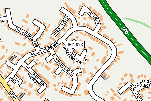 IP11 0YR map - OS OpenMap – Local (Ordnance Survey)