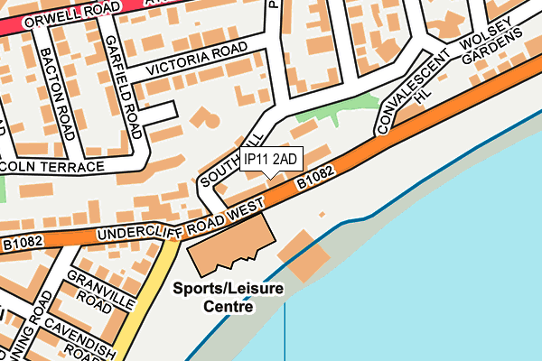 IP11 2AD map - OS OpenMap – Local (Ordnance Survey)