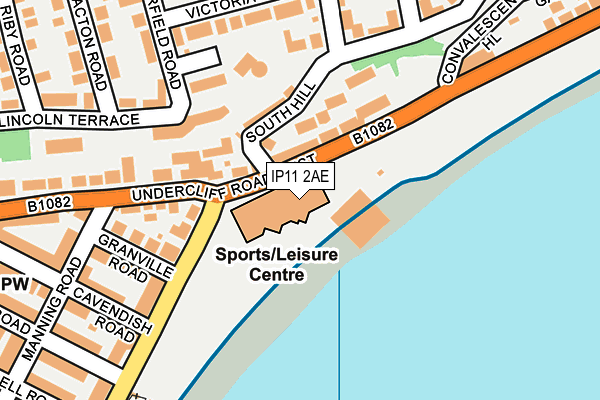 IP11 2AE map - OS OpenMap – Local (Ordnance Survey)