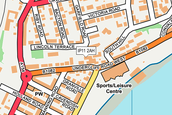 IP11 2AH map - OS OpenMap – Local (Ordnance Survey)