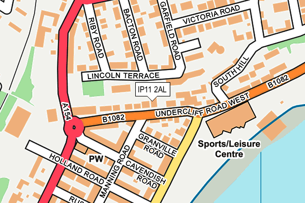 IP11 2AL map - OS OpenMap – Local (Ordnance Survey)