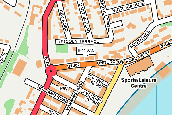 IP11 2AN map - OS OpenMap – Local (Ordnance Survey)