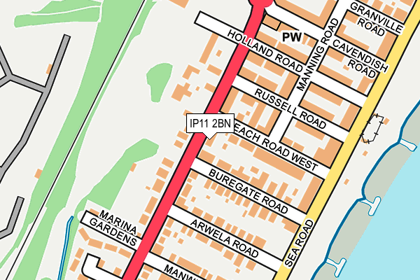IP11 2BN map - OS OpenMap – Local (Ordnance Survey)