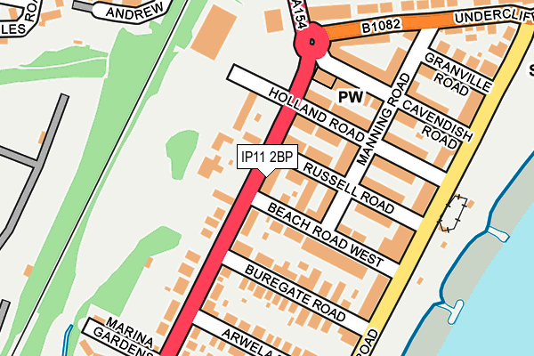 IP11 2BP map - OS OpenMap – Local (Ordnance Survey)