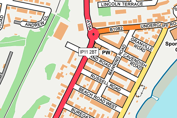 IP11 2BT map - OS OpenMap – Local (Ordnance Survey)