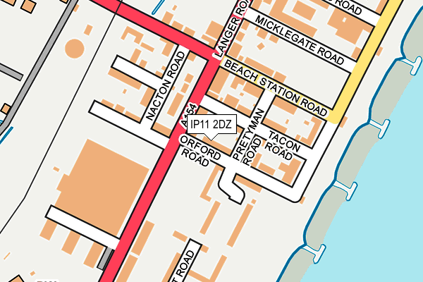 IP11 2DZ map - OS OpenMap – Local (Ordnance Survey)