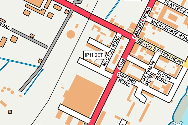 IP11 2ET map - OS OpenMap – Local (Ordnance Survey)