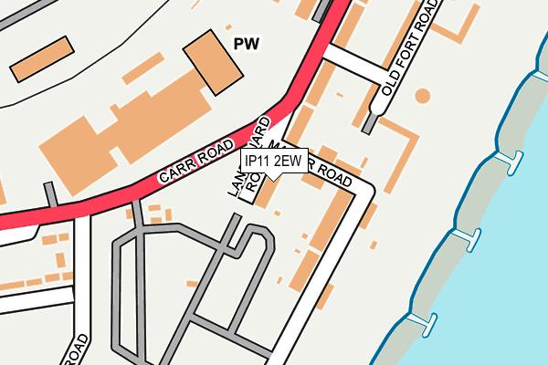 IP11 2EW map - OS OpenMap – Local (Ordnance Survey)