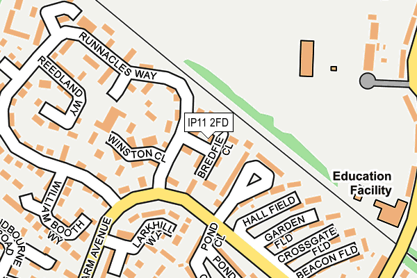 IP11 2FD map - OS OpenMap – Local (Ordnance Survey)