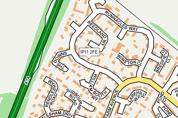 IP11 2FE map - OS OpenMap – Local (Ordnance Survey)