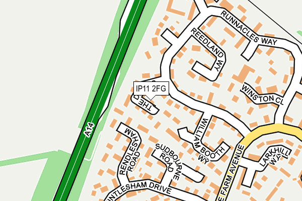 IP11 2FG map - OS OpenMap – Local (Ordnance Survey)