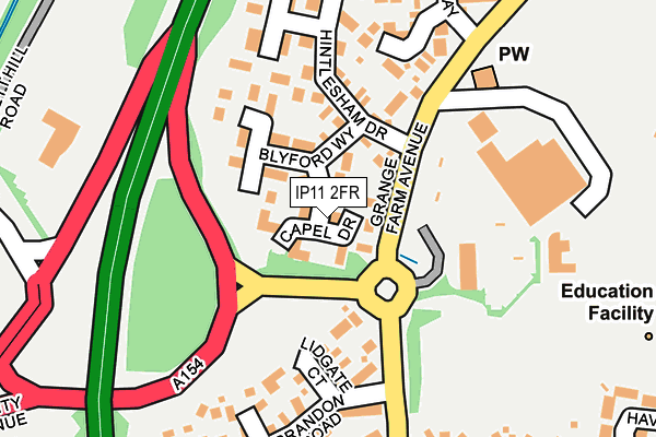 IP11 2FR map - OS OpenMap – Local (Ordnance Survey)