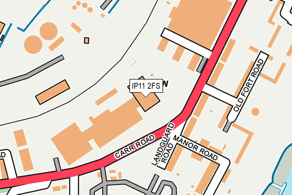 IP11 2FS map - OS OpenMap – Local (Ordnance Survey)