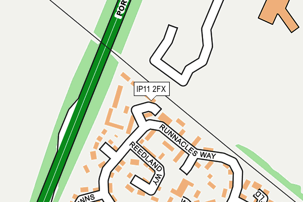 IP11 2FX map - OS OpenMap – Local (Ordnance Survey)