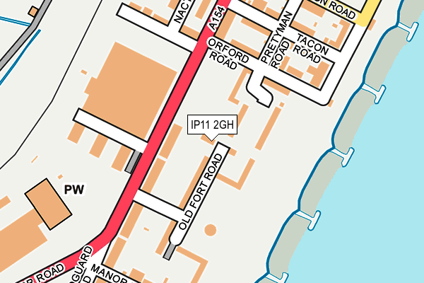 IP11 2GH map - OS OpenMap – Local (Ordnance Survey)