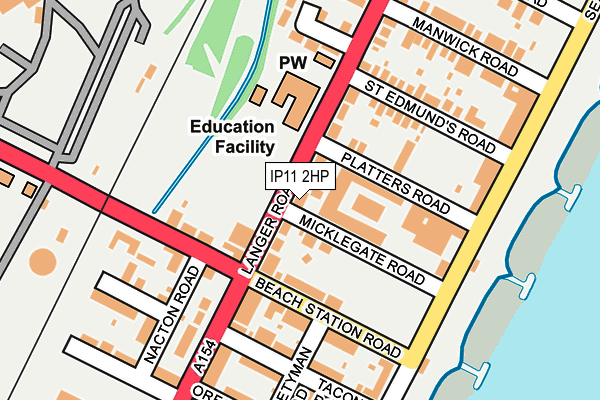 IP11 2HP map - OS OpenMap – Local (Ordnance Survey)