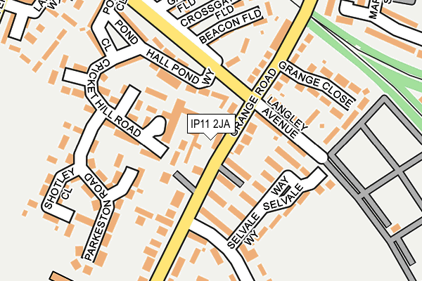 IP11 2JA map - OS OpenMap – Local (Ordnance Survey)