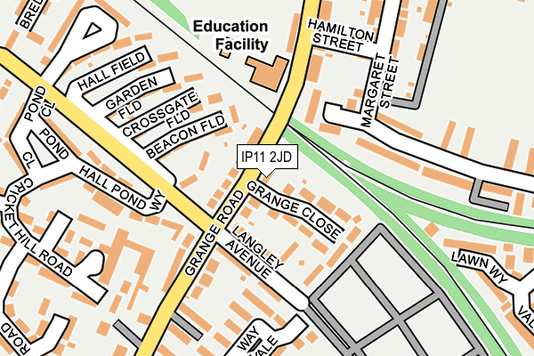 IP11 2JD map - OS OpenMap – Local (Ordnance Survey)