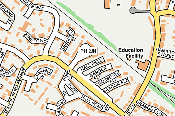 IP11 2JN map - OS OpenMap – Local (Ordnance Survey)