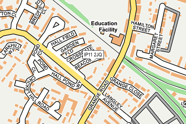 IP11 2JQ map - OS OpenMap – Local (Ordnance Survey)