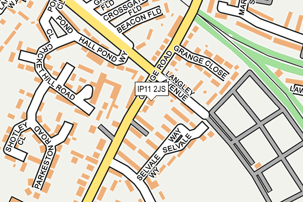 IP11 2JS map - OS OpenMap – Local (Ordnance Survey)