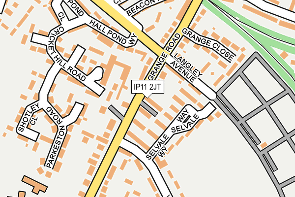 IP11 2JT map - OS OpenMap – Local (Ordnance Survey)
