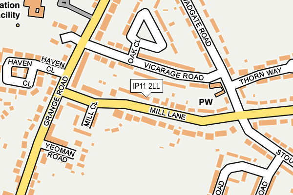 IP11 2LL map - OS OpenMap – Local (Ordnance Survey)