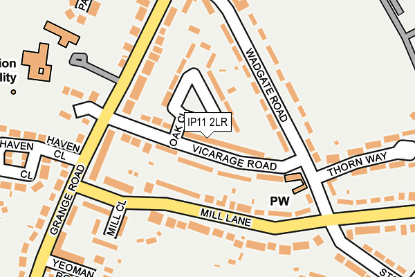 IP11 2LR map - OS OpenMap – Local (Ordnance Survey)