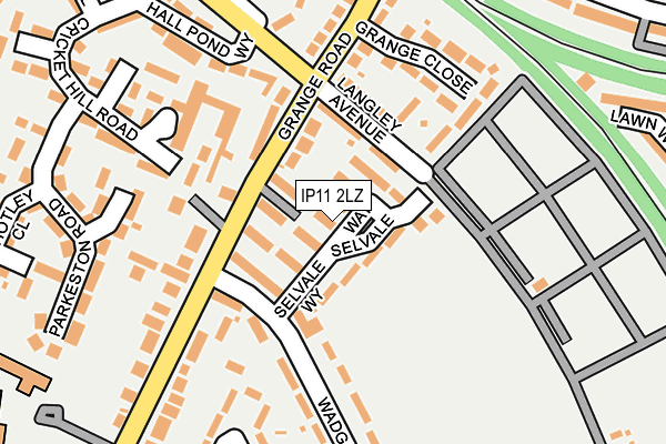 IP11 2LZ map - OS OpenMap – Local (Ordnance Survey)