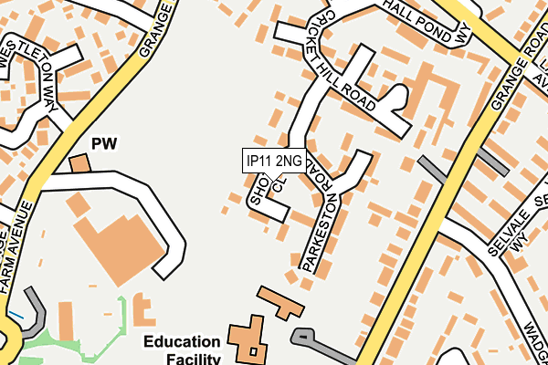 IP11 2NG map - OS OpenMap – Local (Ordnance Survey)