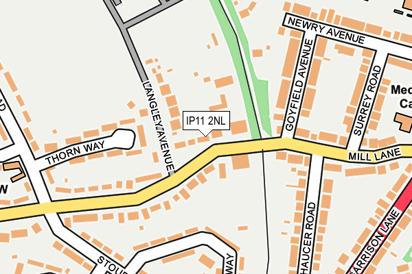 IP11 2NL map - OS OpenMap – Local (Ordnance Survey)