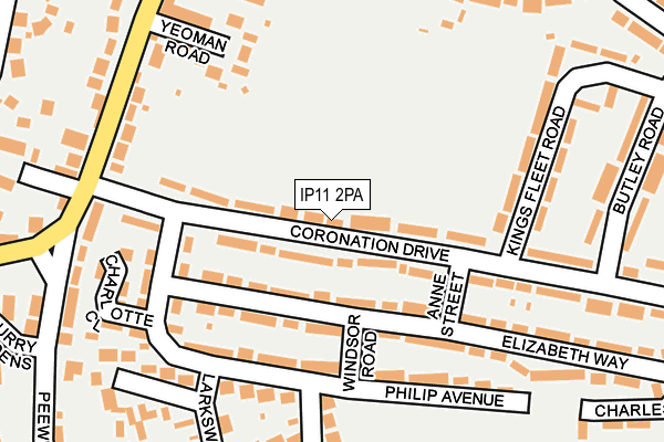 IP11 2PA map - OS OpenMap – Local (Ordnance Survey)