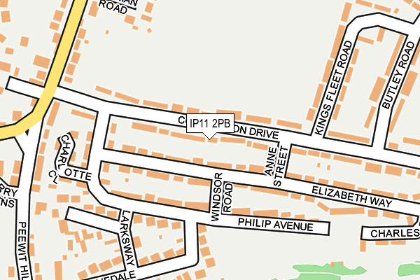 IP11 2PB map - OS OpenMap – Local (Ordnance Survey)