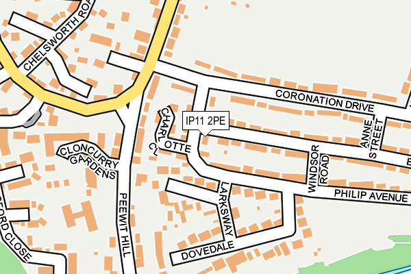 IP11 2PE map - OS OpenMap – Local (Ordnance Survey)