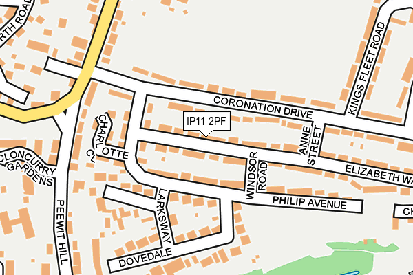 IP11 2PF map - OS OpenMap – Local (Ordnance Survey)