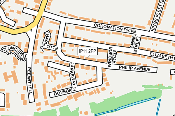 IP11 2PP map - OS OpenMap – Local (Ordnance Survey)