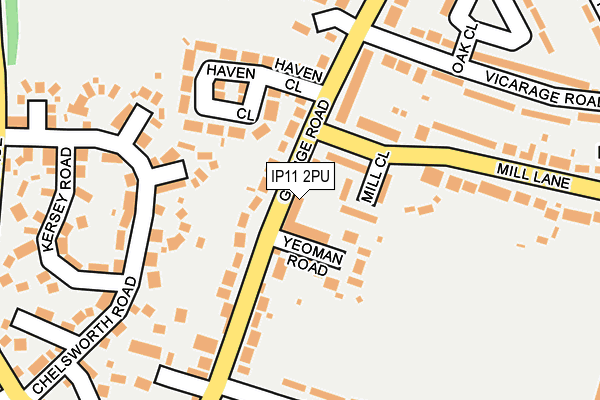 IP11 2PU map - OS OpenMap – Local (Ordnance Survey)