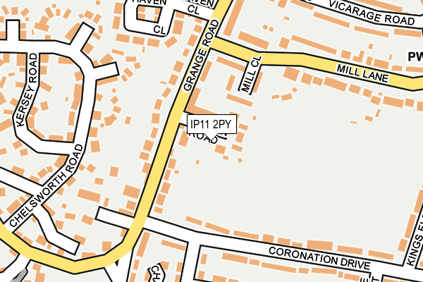 IP11 2PY map - OS OpenMap – Local (Ordnance Survey)