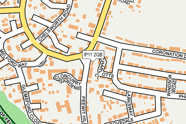IP11 2QB map - OS OpenMap – Local (Ordnance Survey)