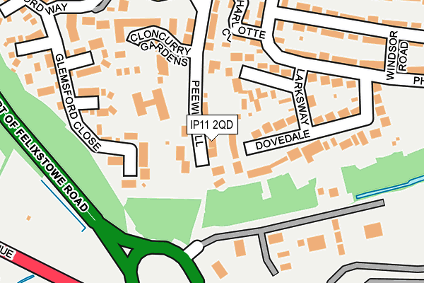 IP11 2QD map - OS OpenMap – Local (Ordnance Survey)