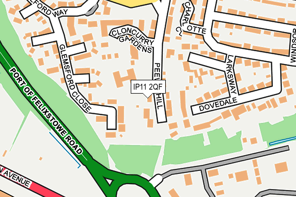 IP11 2QF map - OS OpenMap – Local (Ordnance Survey)