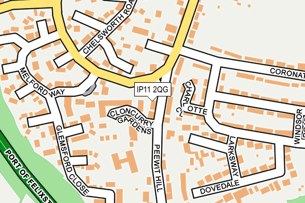 IP11 2QG map - OS OpenMap – Local (Ordnance Survey)