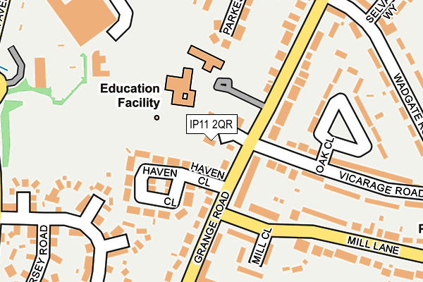 IP11 2QR map - OS OpenMap – Local (Ordnance Survey)