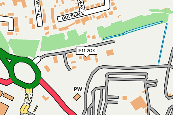 IP11 2QX map - OS OpenMap – Local (Ordnance Survey)