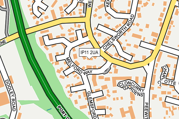IP11 2UA map - OS OpenMap – Local (Ordnance Survey)