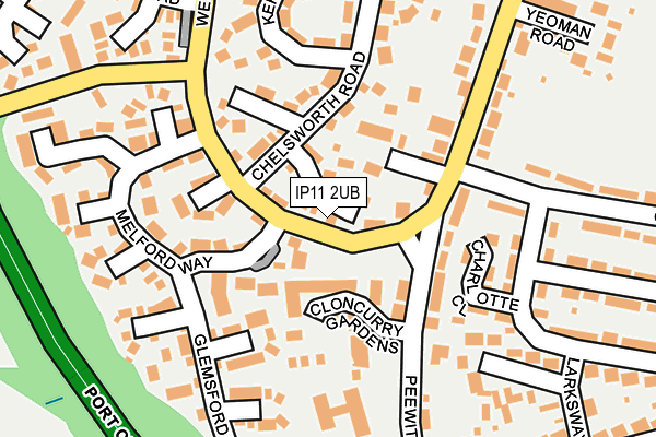 IP11 2UB map - OS OpenMap – Local (Ordnance Survey)