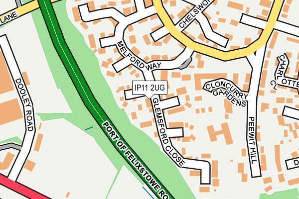 IP11 2UG map - OS OpenMap – Local (Ordnance Survey)