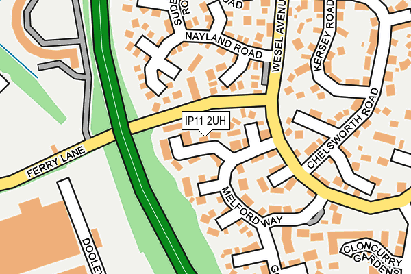 IP11 2UH map - OS OpenMap – Local (Ordnance Survey)